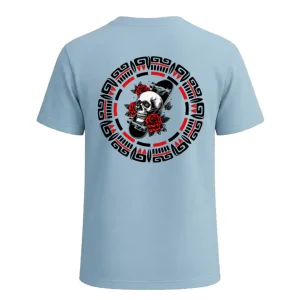 Camiseta Bloom & Bone Celeste detras - Aromul