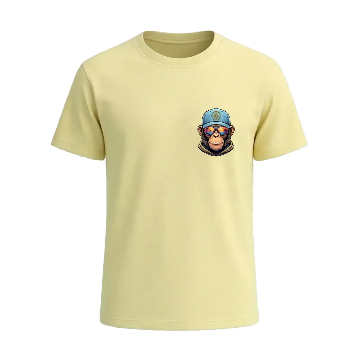 Camiseta Vieja escuela Amarillo claro delante - Aromul