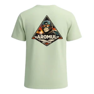 Camiseta Vieja escuela verde pálido detras - Aromul