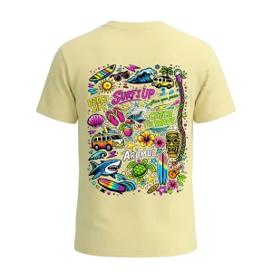 camiseta ruta del sol amarillo claro detrás