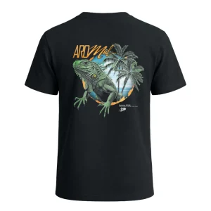 Camiseta Distrito Iguana negra detras Aromul