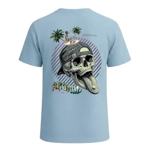 Camiseta paradise ride celeste trasera . Aromul