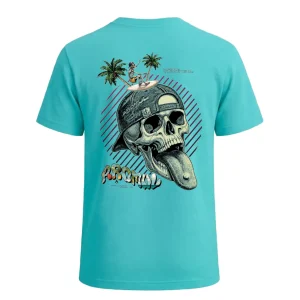 Camiseta paradise ride turquesa trasera . Aromul