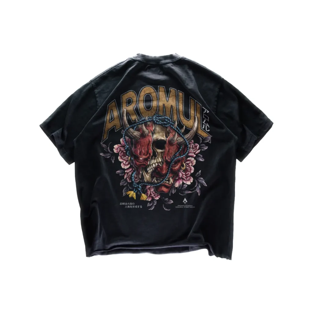 Camiseta Alma de Oni, detras negro-Aromul