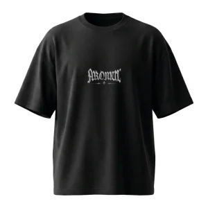 Camiseta Abismo negra oversize delante-Aromul